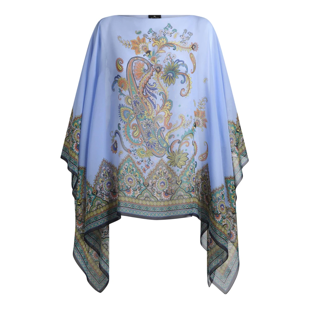 ETRO Heldere Blauwe Bloementop Multicolor Dames