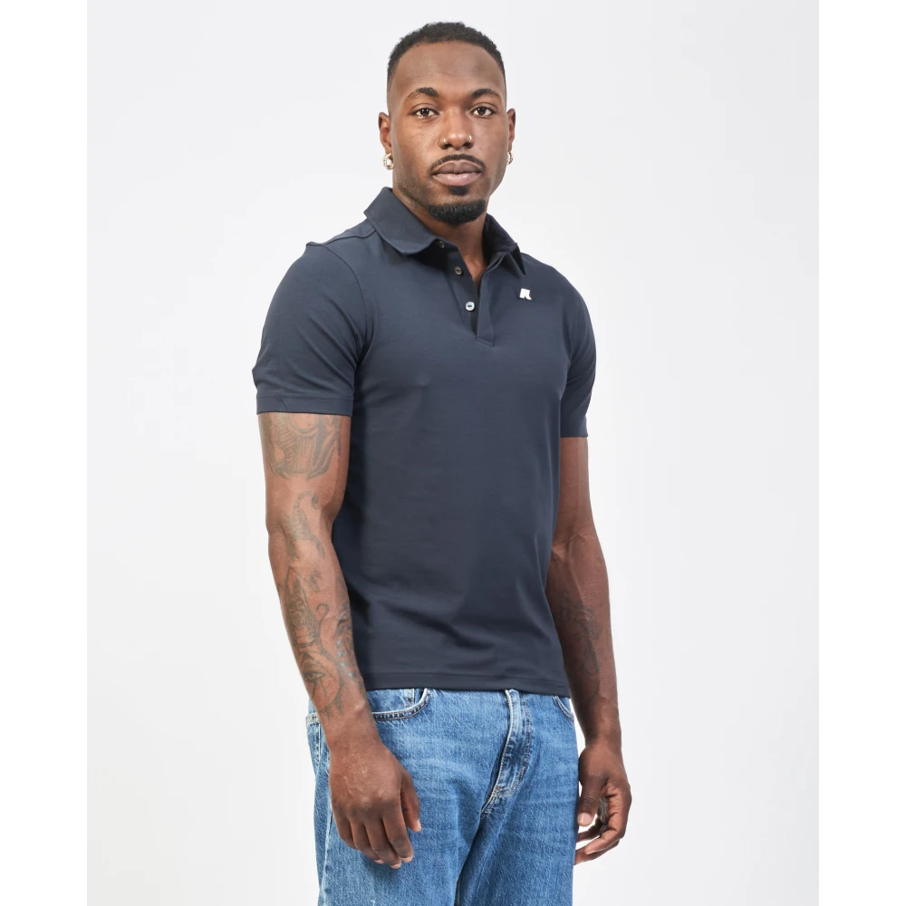 K-way Blauw poloshirt met korte mouwen Blue Heren
