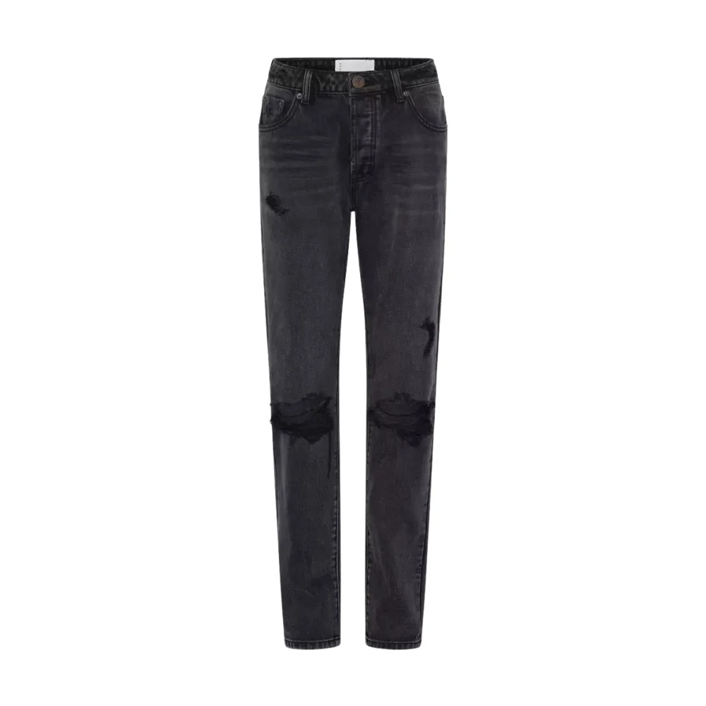 One Teaspoon Zwarte Truckers Mid Waist Jeans Black Dames
