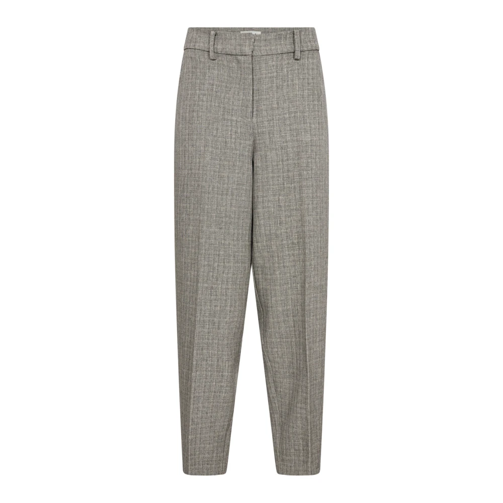 Soaked in Luxury Zwarte cropped broek met persvouw Gray Dames