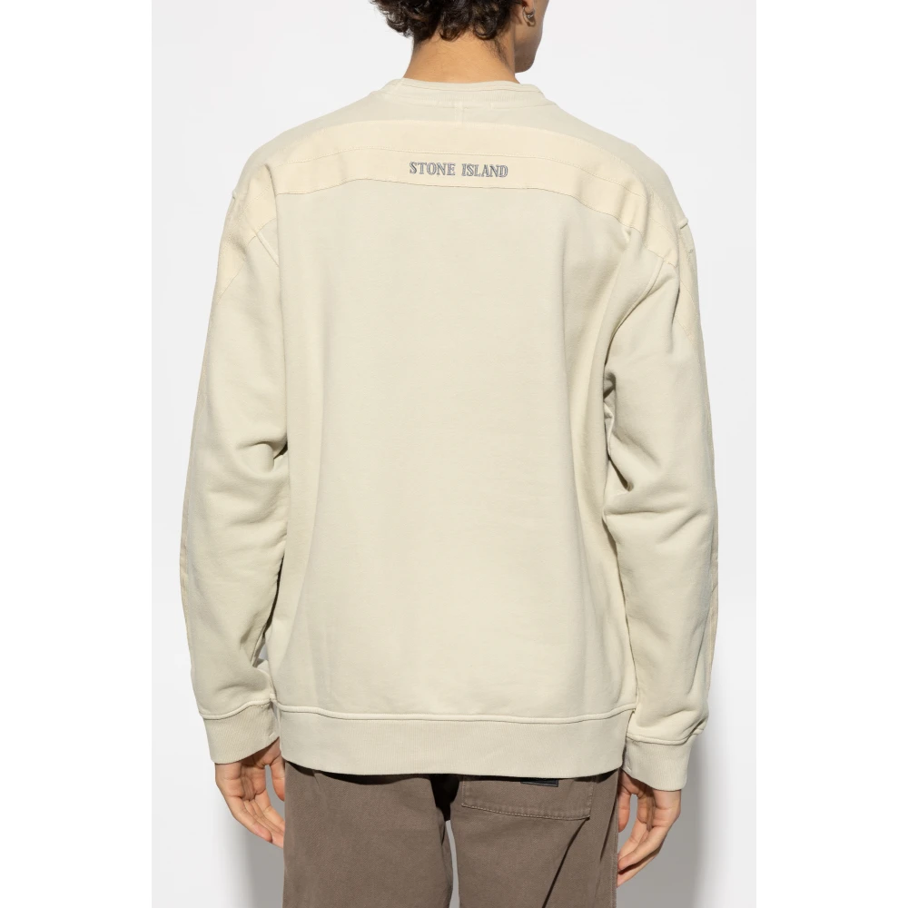 Stone Island Sweatshirt met logo Beige Heren