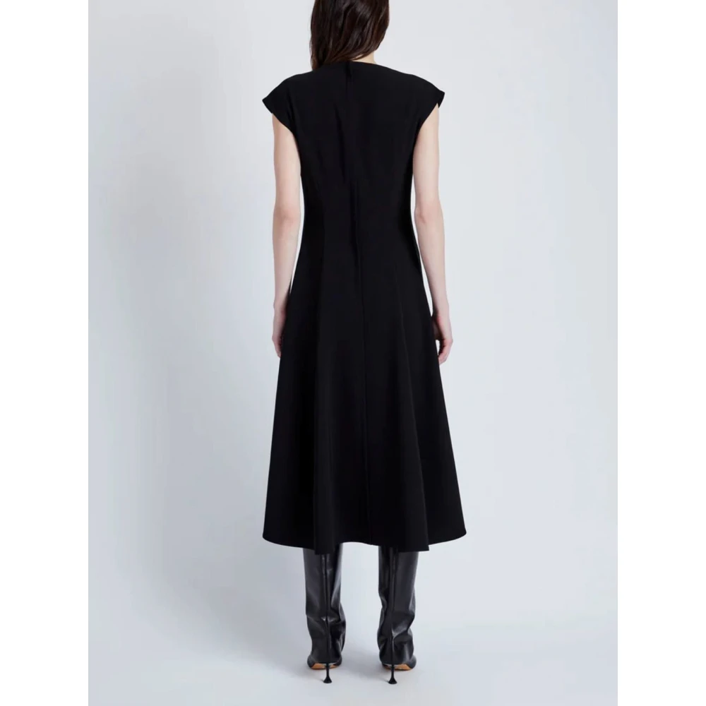 Proenza Schouler Matte Viscose Crepe Jurk Black Dames