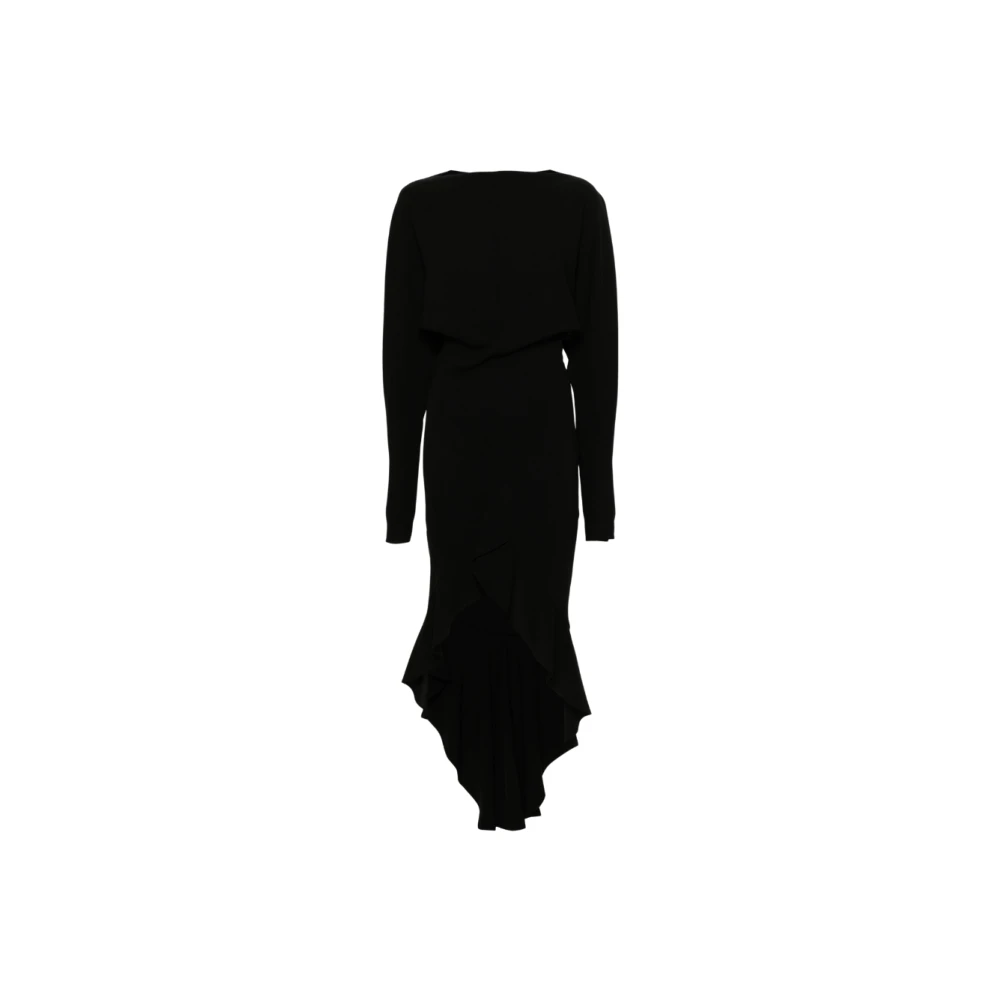 Philosophy Di Lorenzo Serafini Women's Black Draped Dress With Ruffles