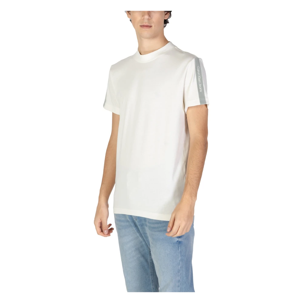 Calvin Klein Jeans Beige Katoenen T-shirt Korte Mouw White Heren