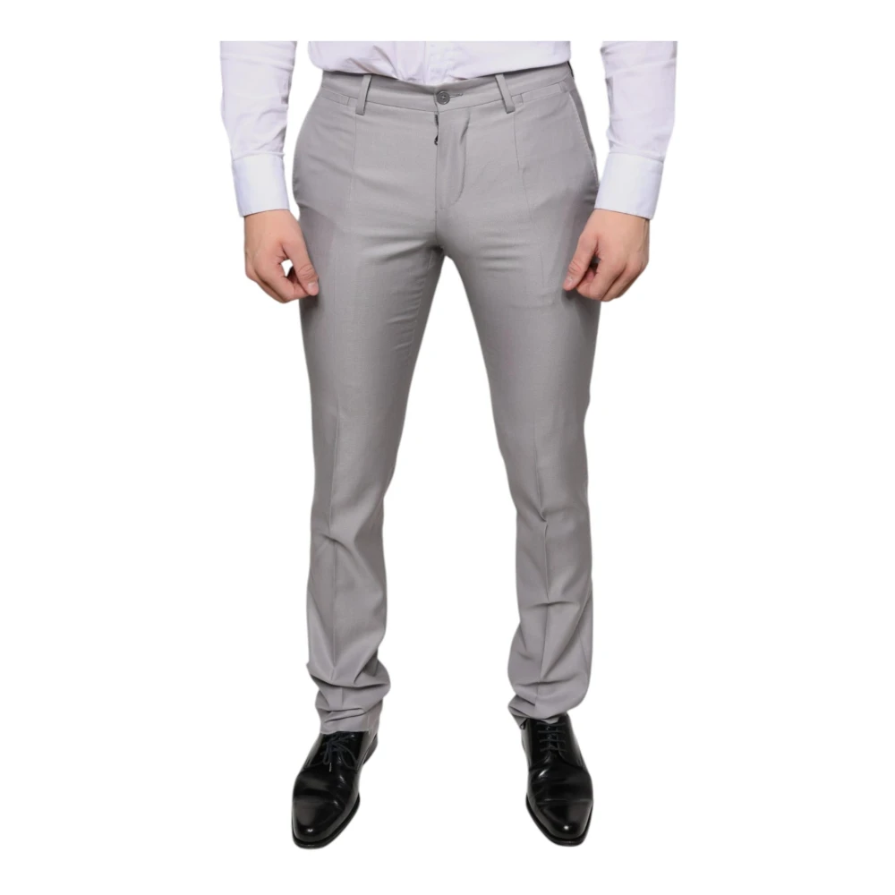 Dolce & Gabbana Light Gray Wool Dress Pants - IT44 | XS - Image 2
