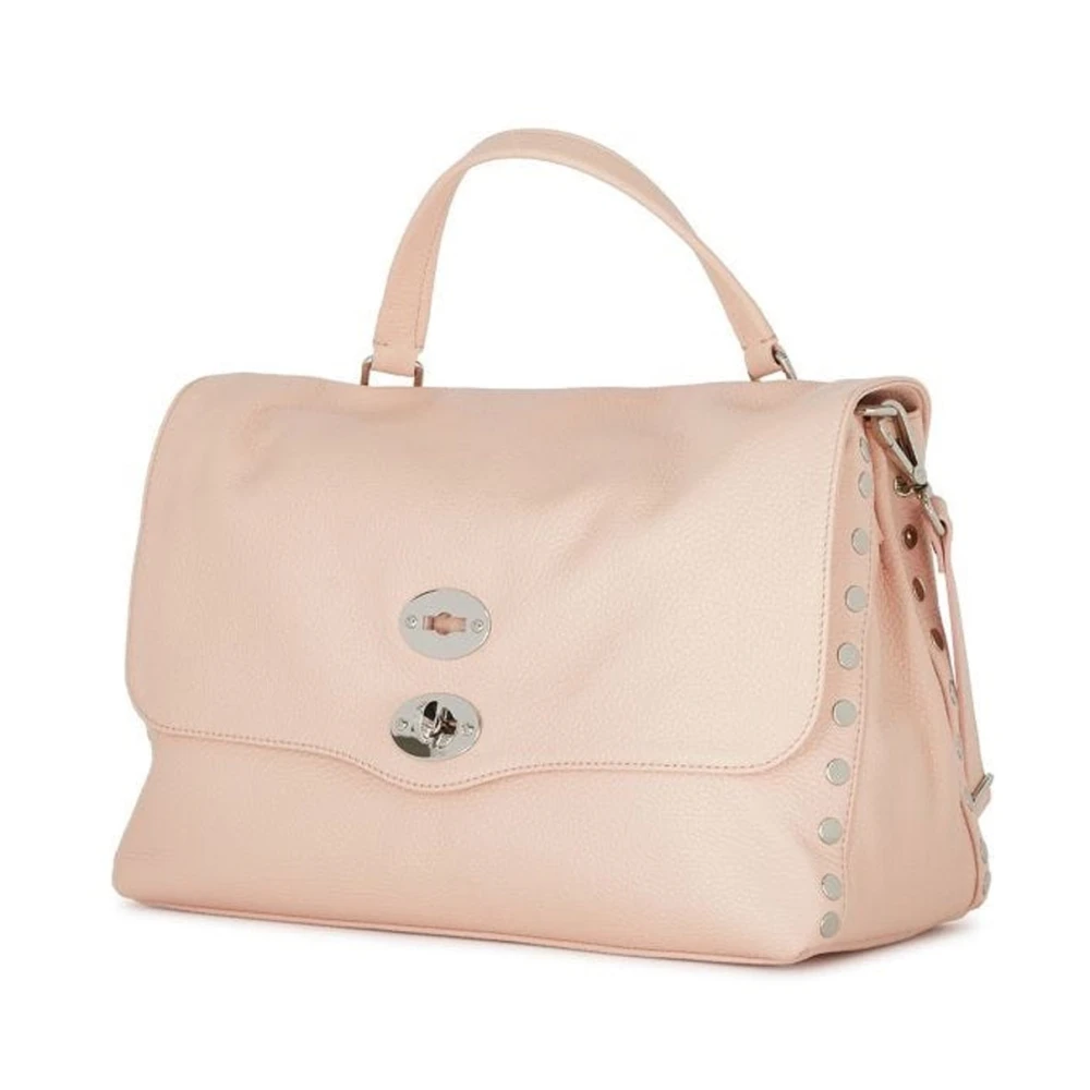 Zanellato Gestudeerde Leren Schoudertas Pink Dames