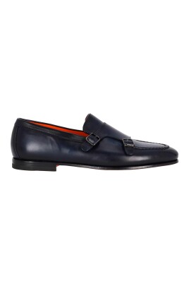 blue-leather-double-buckle-goodyear-shoes