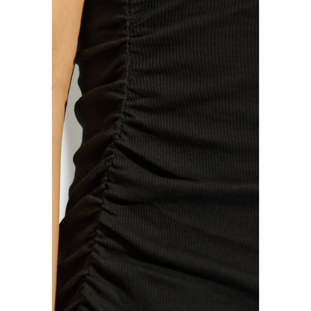 Ganni Gestreepte jurk Black Dames