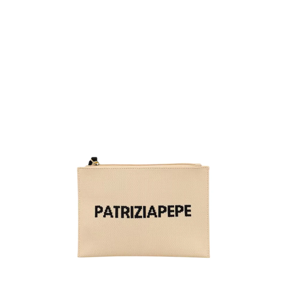 Patrizia Pepe Vrouw Beige Tassen Dames, One Size, Pochette Tricot Piccola