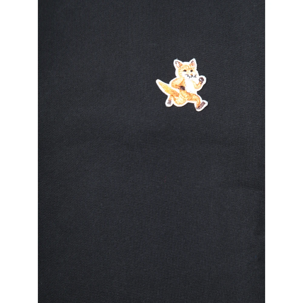 Maison Kitsuné Zwarte Sweatshirt met Geborduurd Logo Black Dames