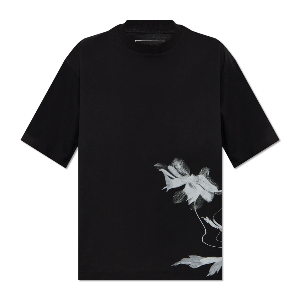 Y-3 T-shirt met bloemenmotief Black Dames