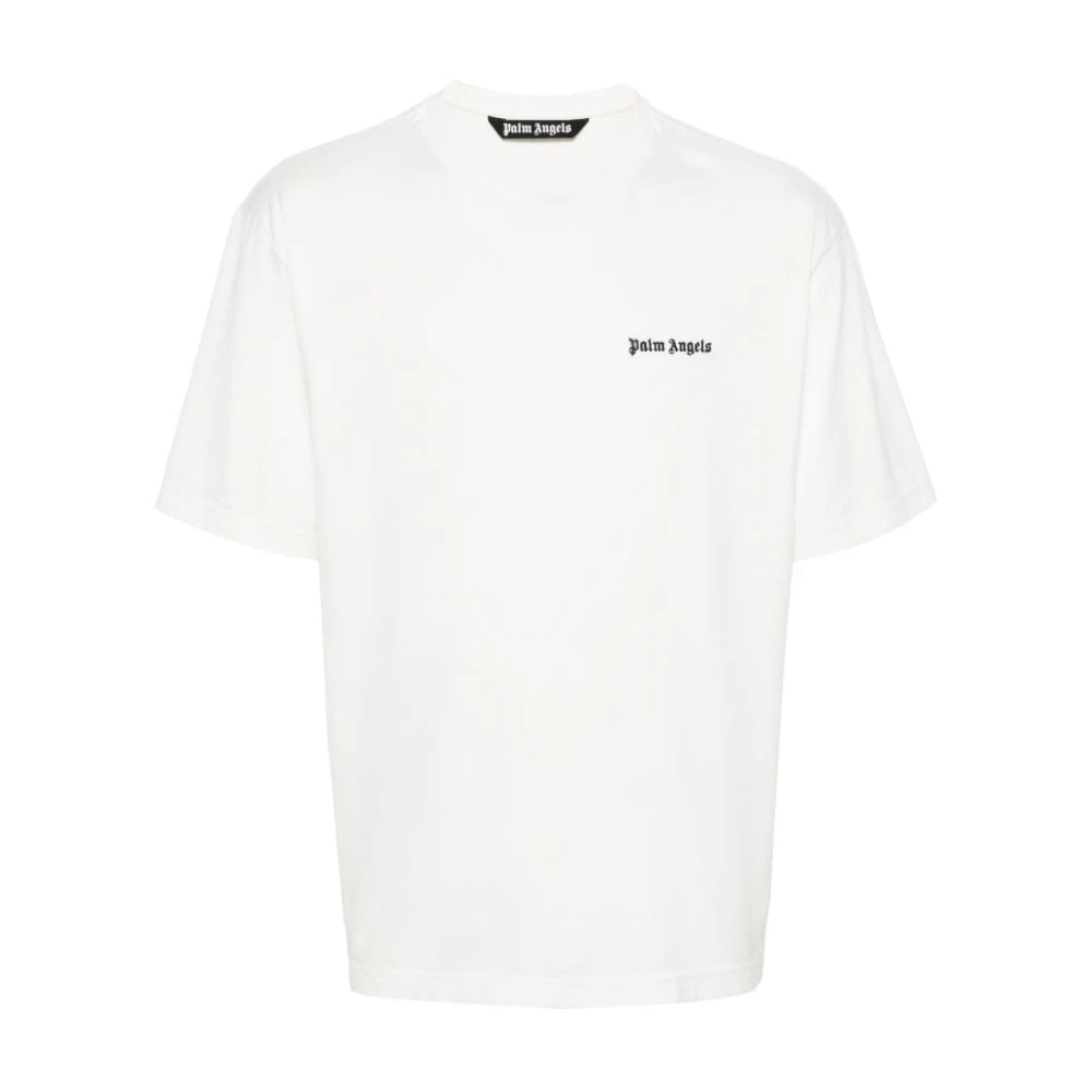 Hvit Logo Print Crew Neck T-skjorte