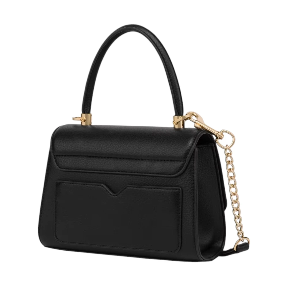 Love Moschino Zwarte kleine tas met gouden kikkerdetail Black Dames