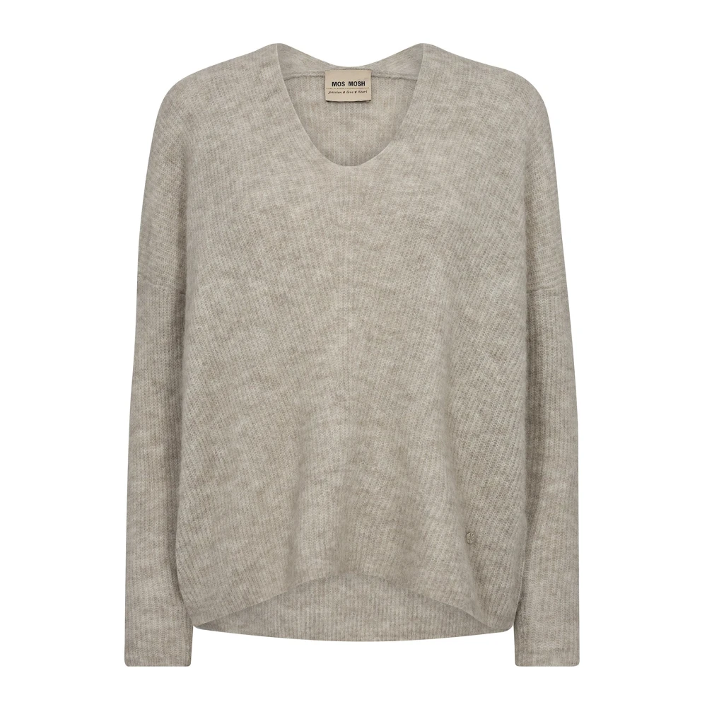 Mos Mosh Mmthora V-Neck Knit, Feather Gray - Bild 4