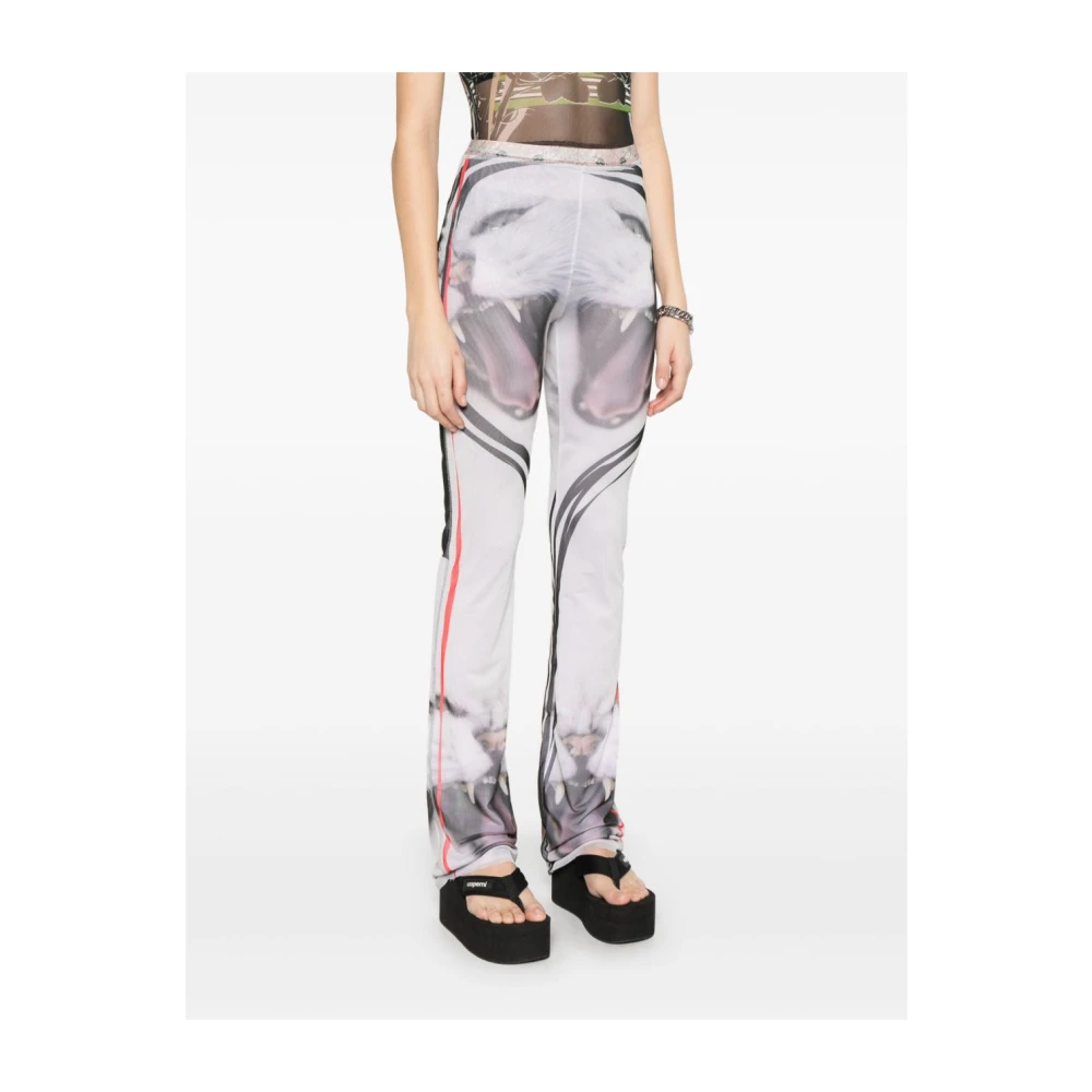 Ottolinger Witte Broek met Elastische Tailleband Multicolor Dames