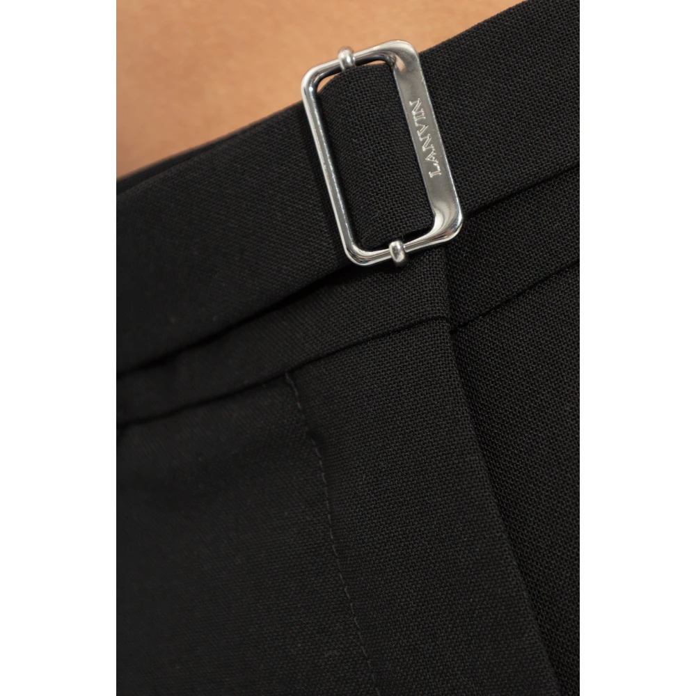 Lanvin Wollen broek met stiksels op de benen Black Dames