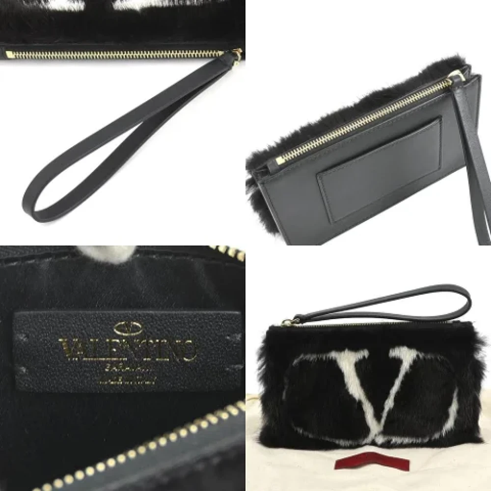 Valentino Vintage Pre-owned Fur clutches Black Dames
