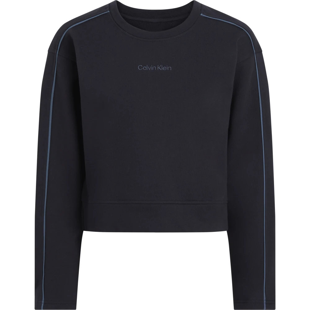 Calvin Klein Zwarte Katoenen Trui Regular Fit Black Dames