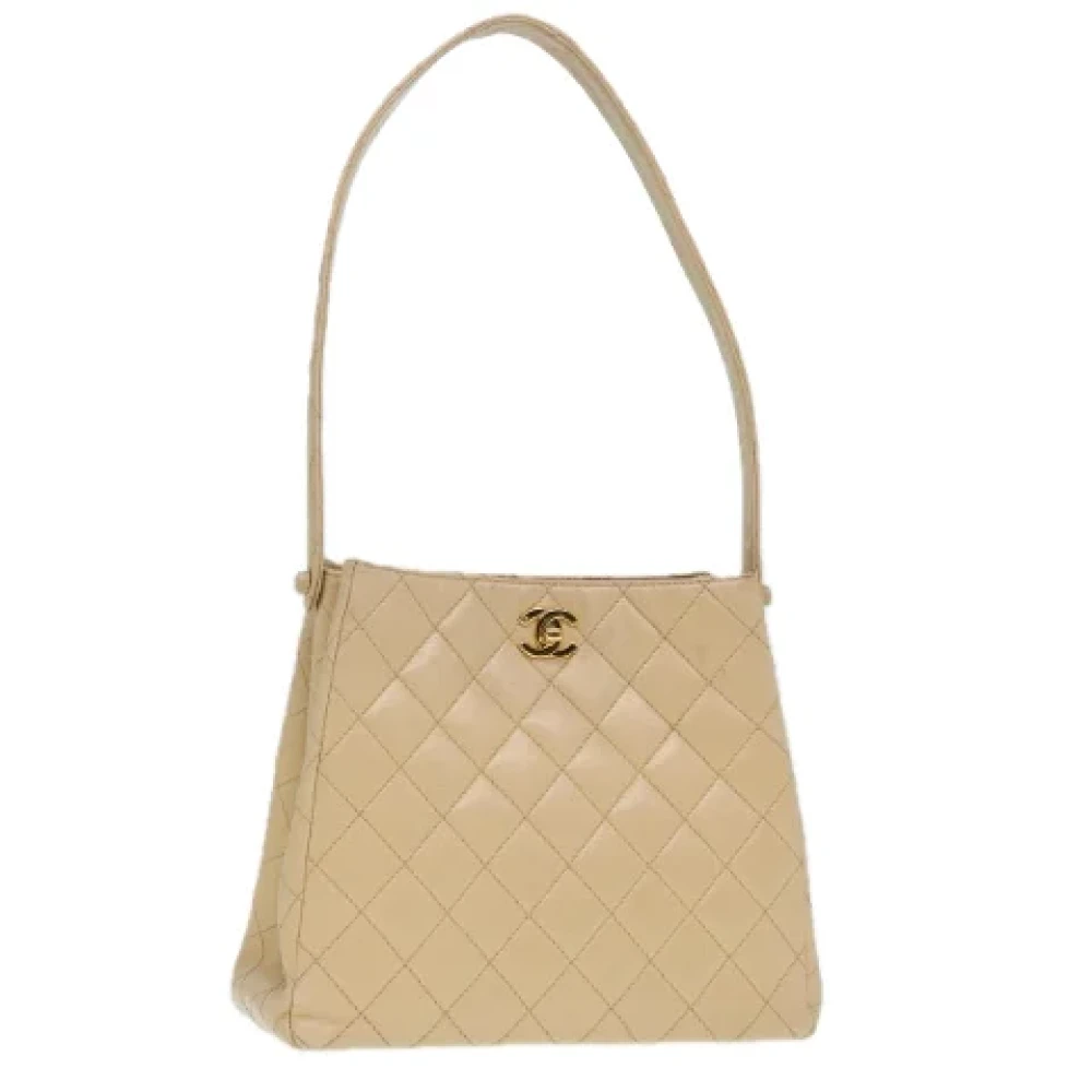 Chanel Vintage Pre-owned Leather shoulder-bags Beige Dames