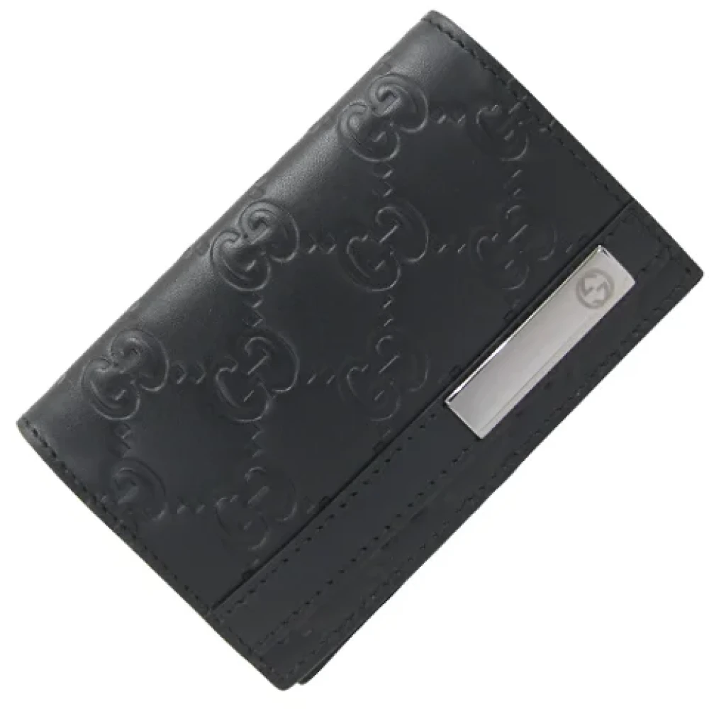 Gucci Vintage Pre-owned Leather wallets Zwart Dames