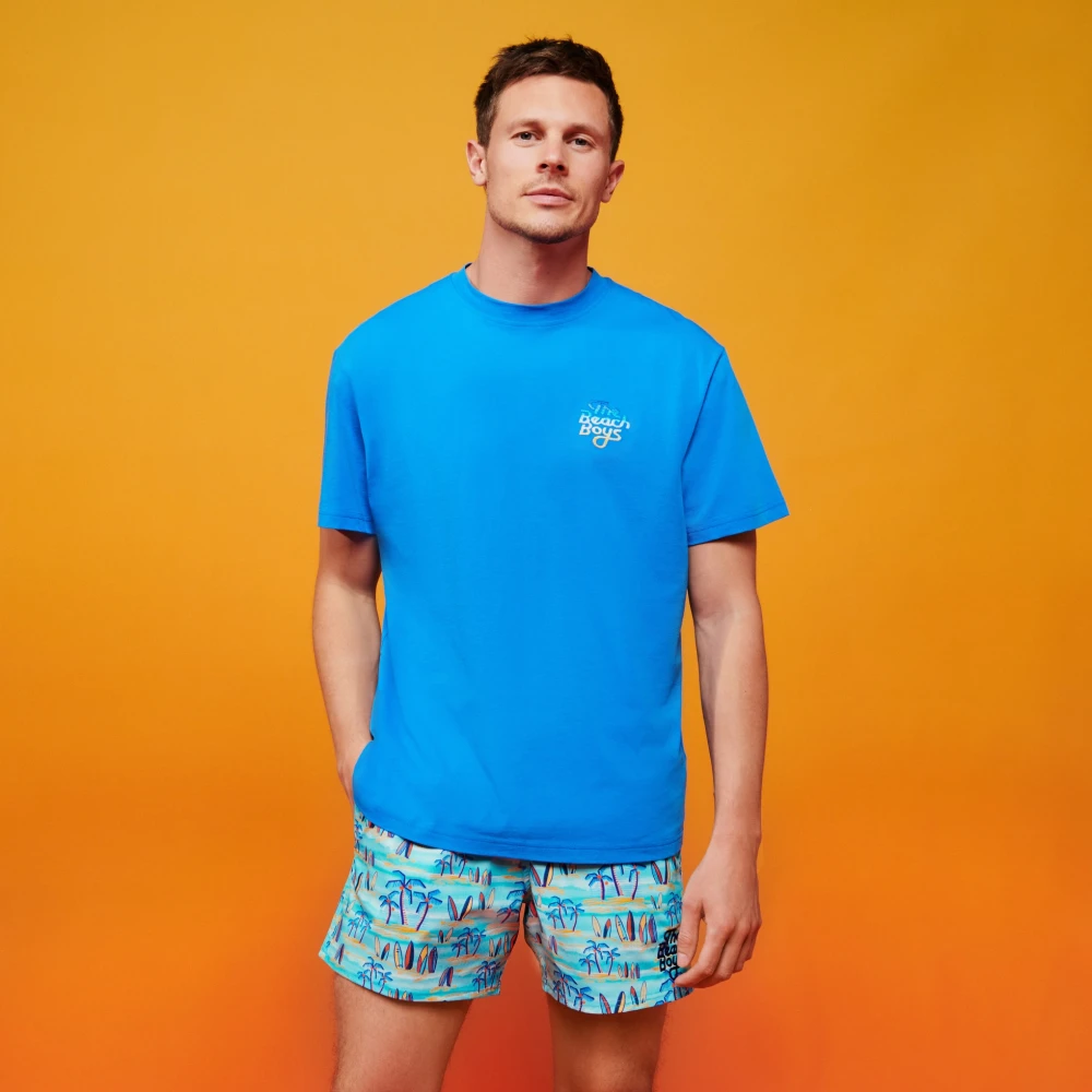 Vilebrequin Stretch zwemkleding Palms Surfs Blue Heren