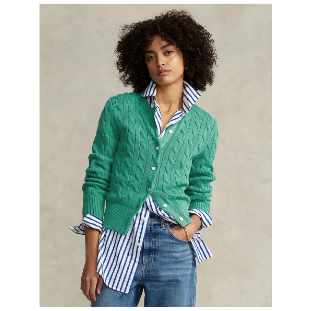 Polo Ralph Lauren Groene Cable Knit Cardigan Green Dames