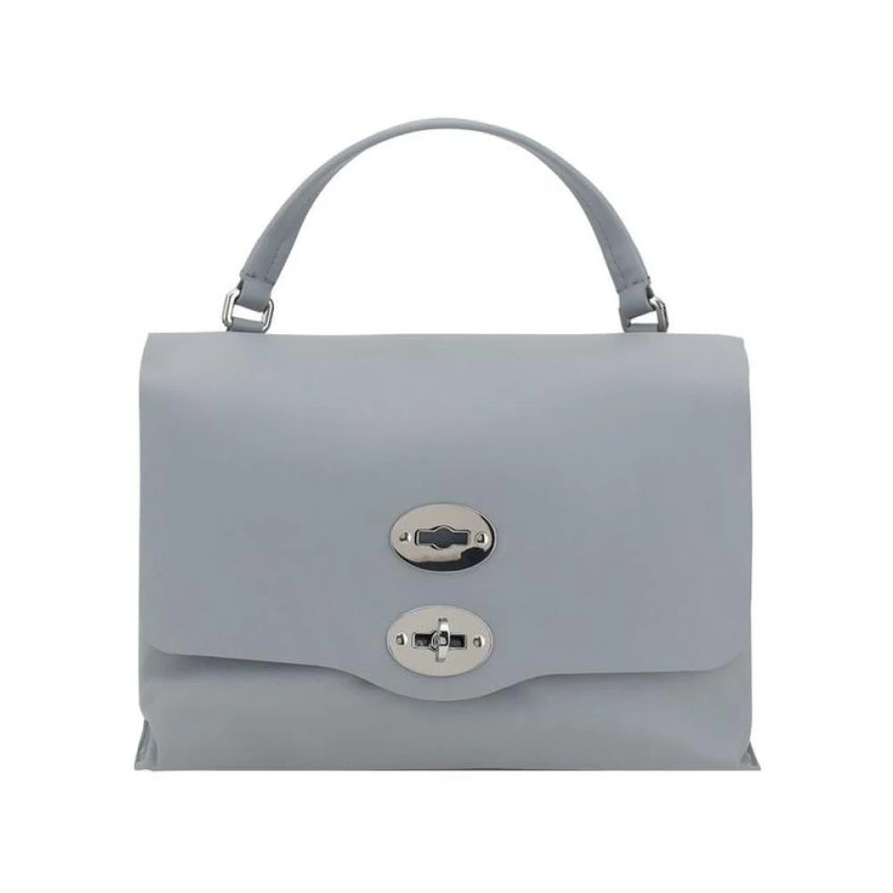 Zanellato Leren schoudertas met draaivergrendeling Blue Dames