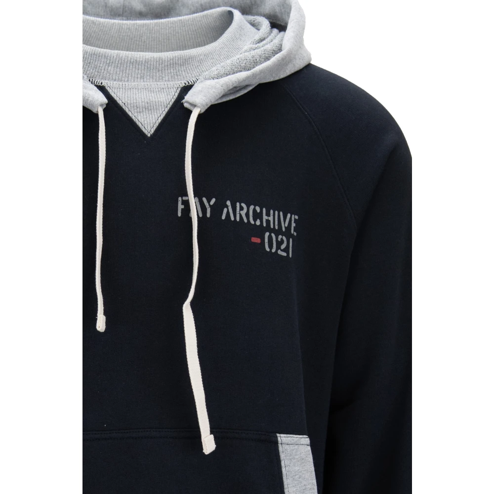 Fay Hoodie van katoen met trekkoord Black Heren