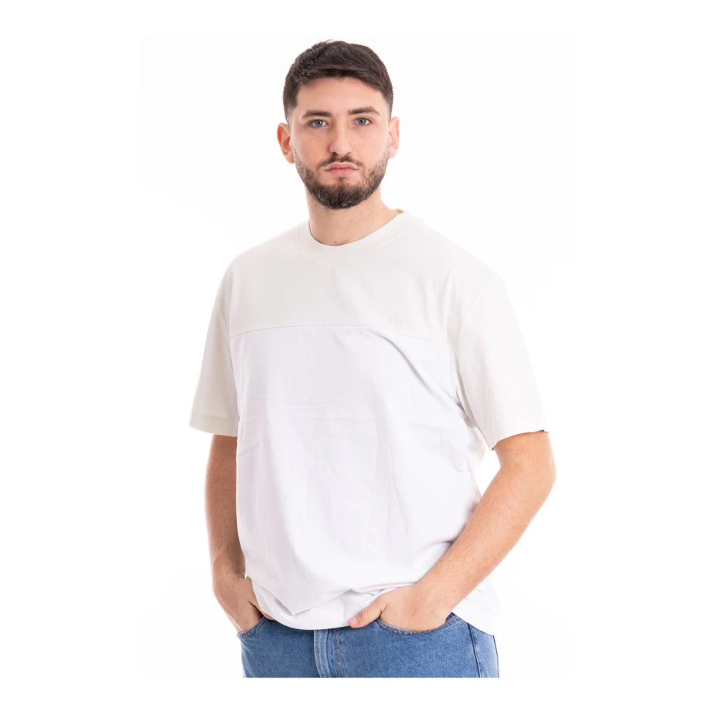 Calvin Klein Jeans Geborduurd Logo T-shirt Wit Groen White Heren