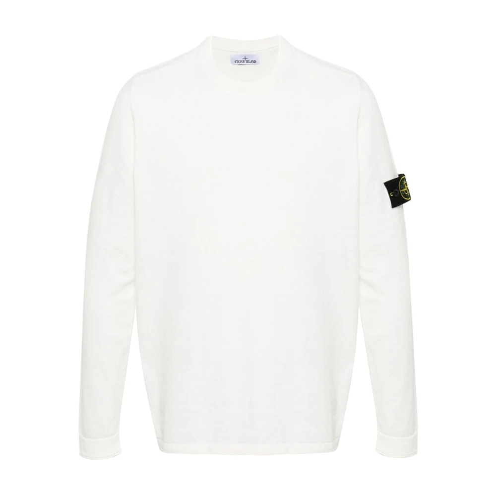 Hvid Sweater med Logo Patch