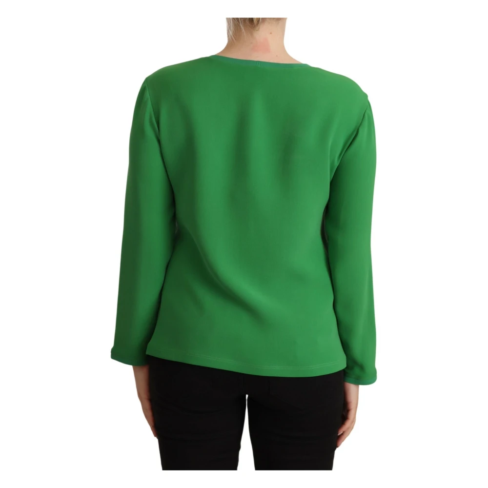 Armani Zijden Trui met Lange Mouwen Green Dames