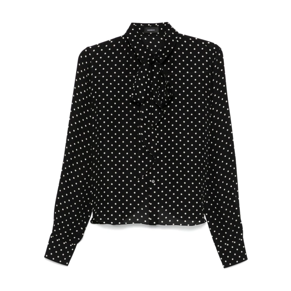 Wardrobe.nyc Polka Dot Zijden Blouse Black Dames
