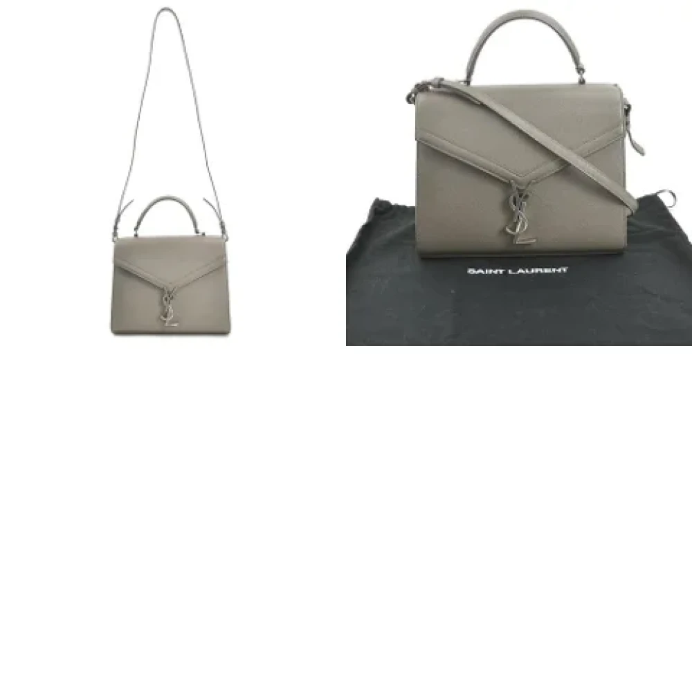 Saint Laurent Vintage Pre-owned Leather handbags Gray Dames