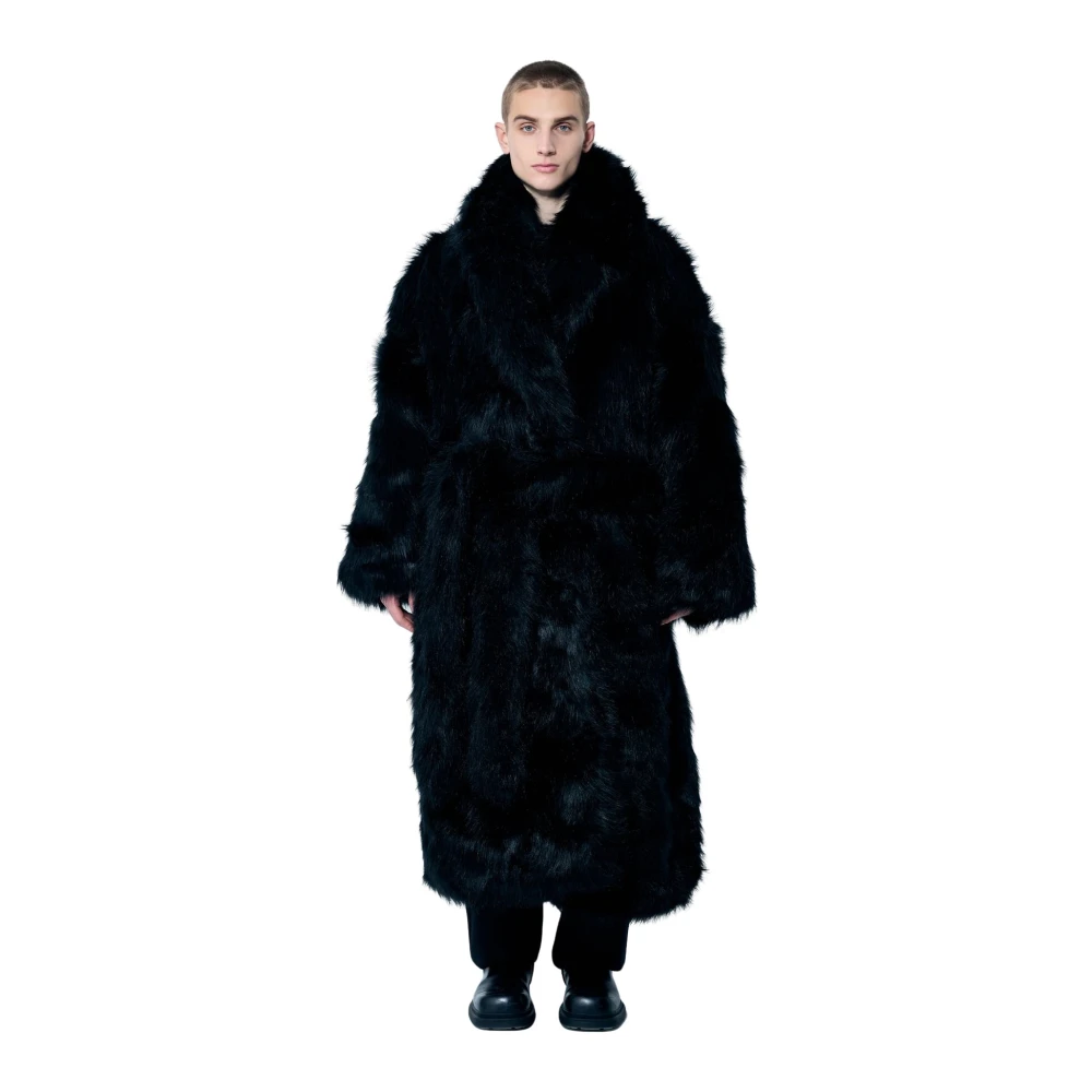 Entire Studios Faux-Fur Shawl Coat Black, Herr