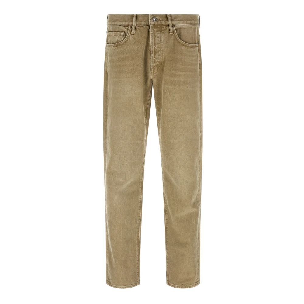 Tom Ford Men's Beige Straight Fit Denim