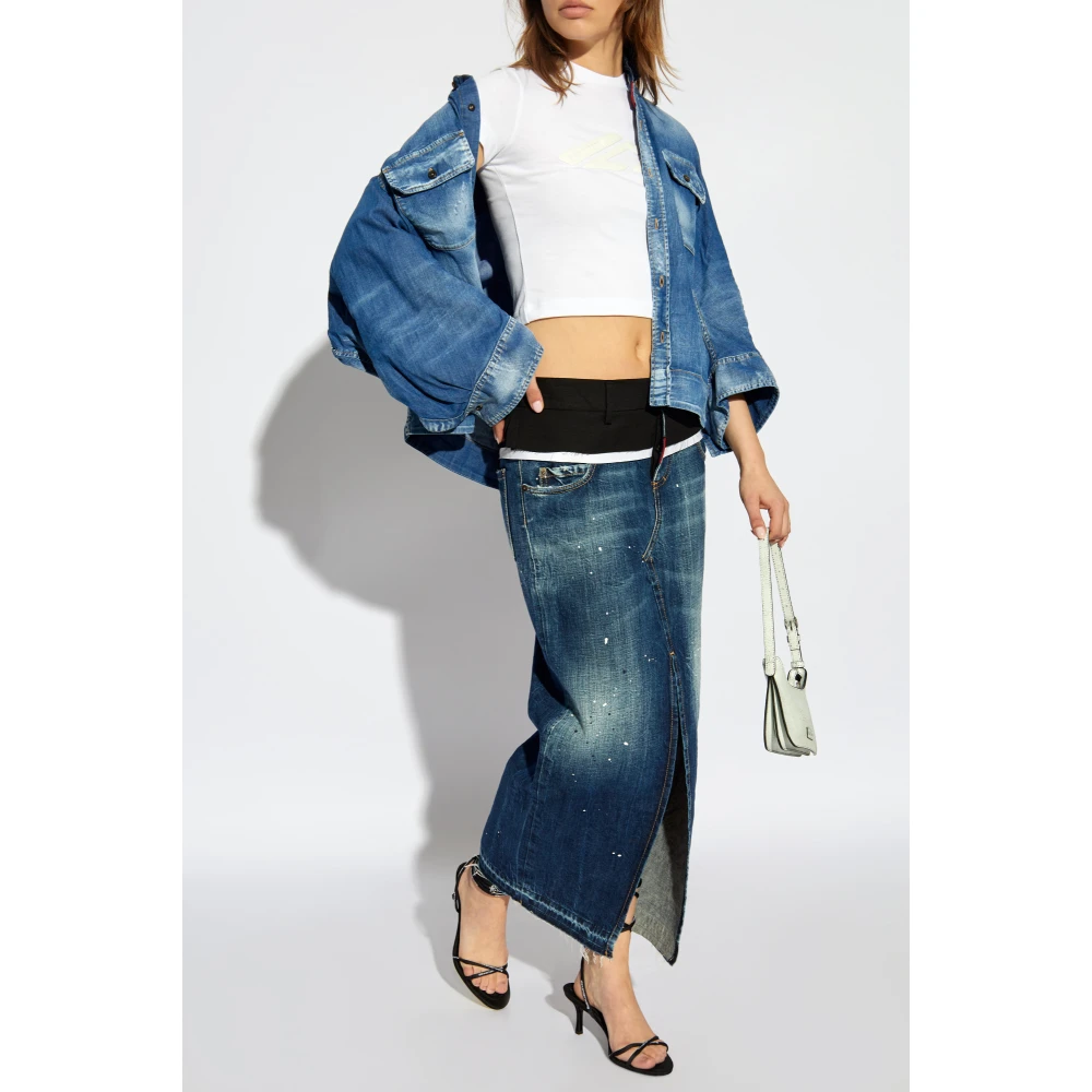 Dsquared2 Rok gemaakt van gecombineerde materialen Blue Dames