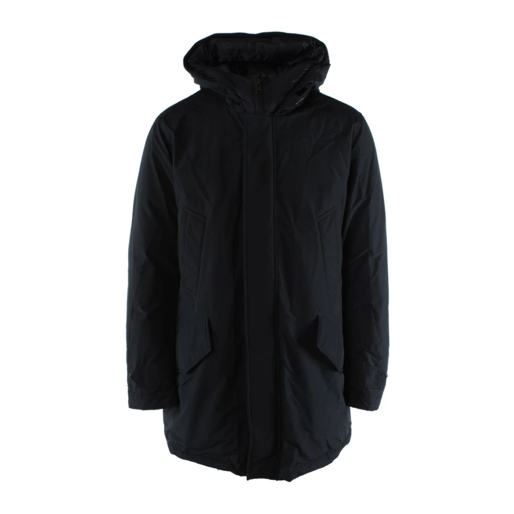 Woolrich Blauwe Polar Hoge Kraag Jas Blue Heren