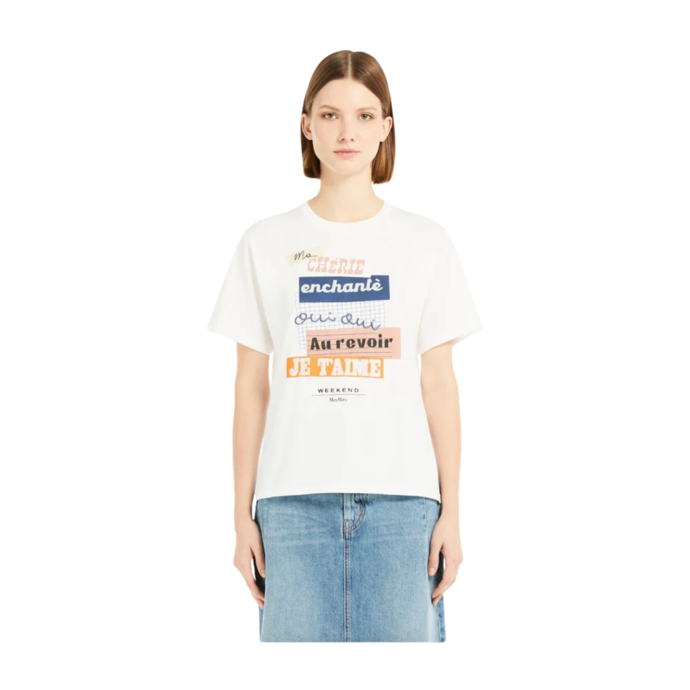 Max Mara Wit Katoenen T-Shirt Cabina Stijl White Dames