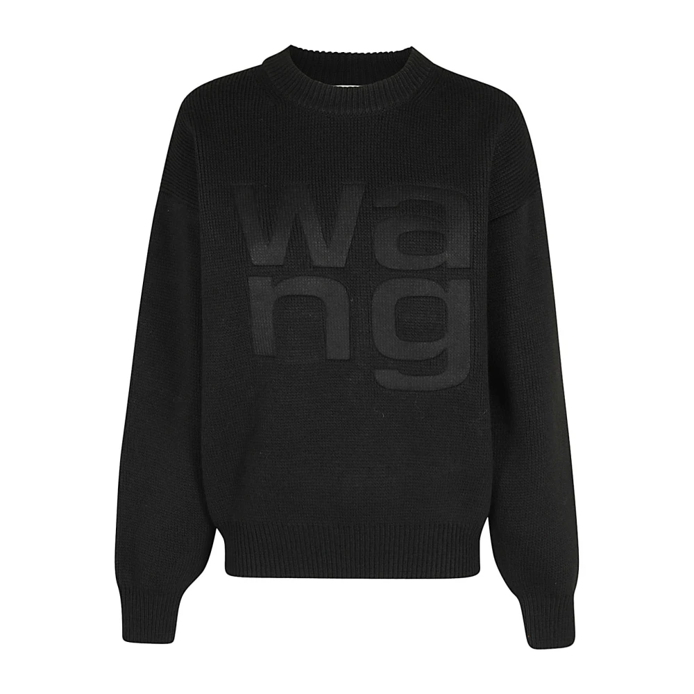 T by Alexander Wang Stijlvol Logo T-Shirt Black Dames