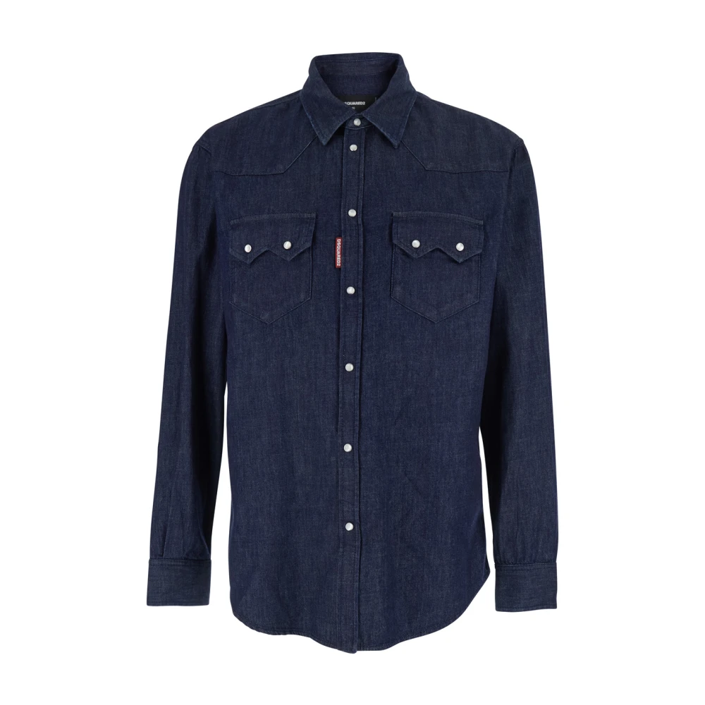 Dsquared2 Blue Denim Shirts, Male, Xl, Denim Shirt