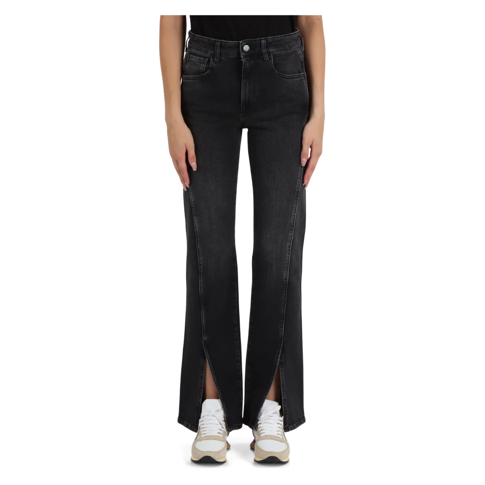 Replay Parel Front Split Straight Fit Jeans Black Dames