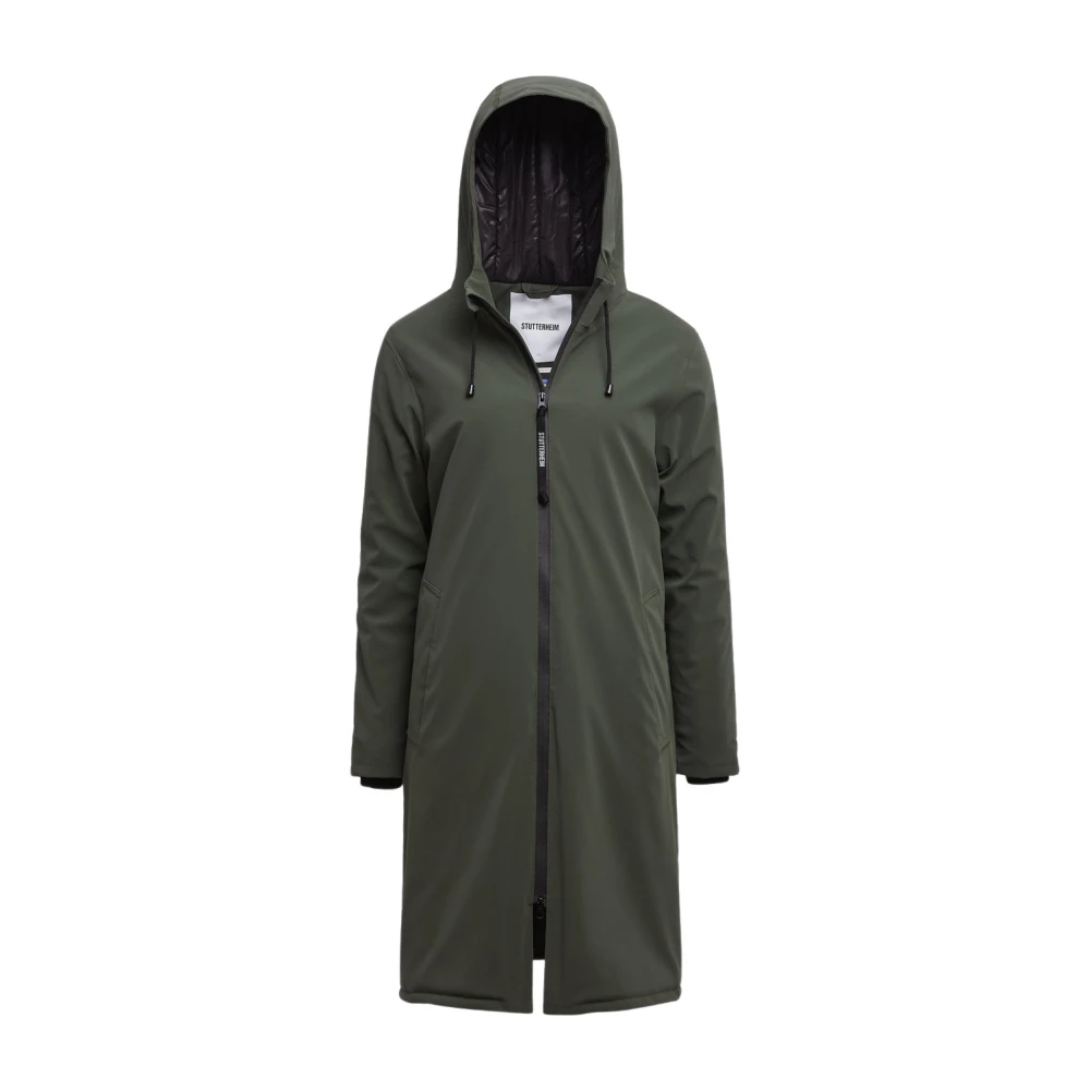 Stutterheim Vinter Regnrock Matt Lång Jacka Green, Dam