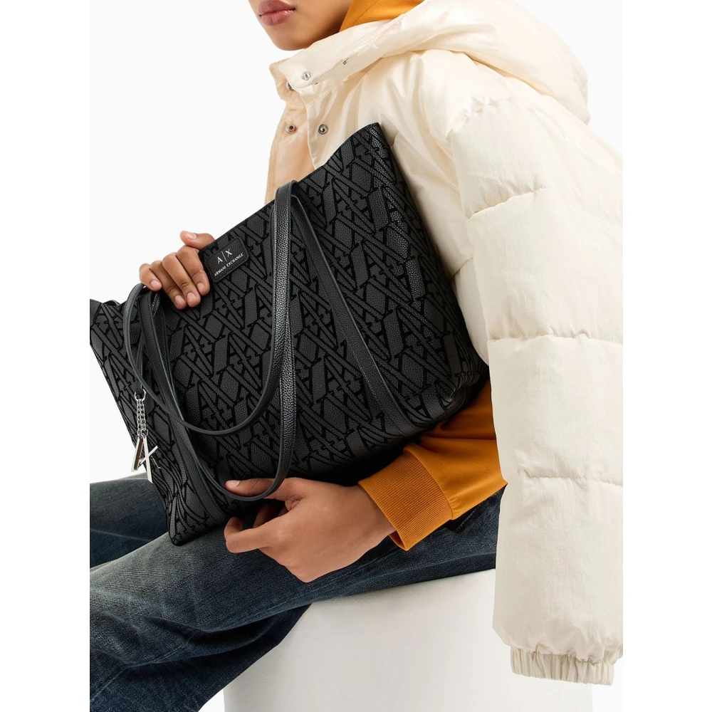 Emporio Armani Zwarte Shoppingtas met Loghi Black Dames