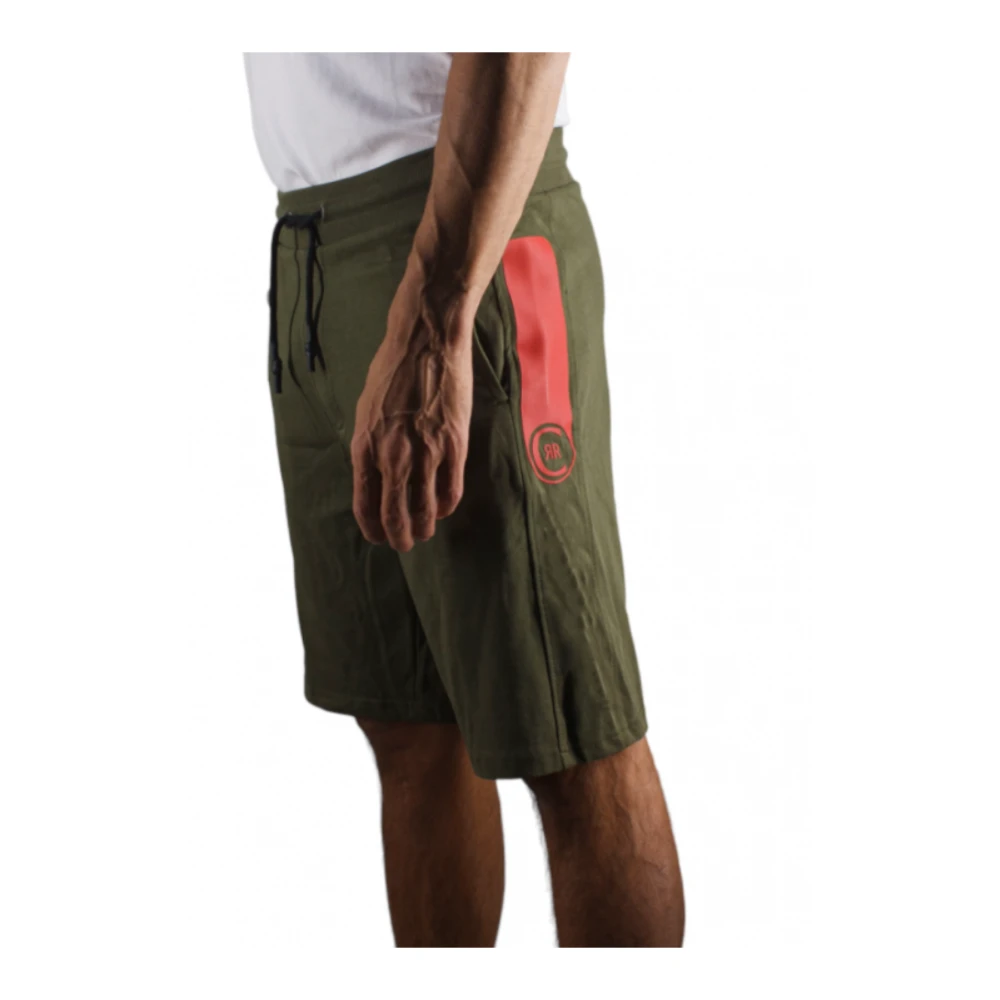 Cerruti 1881 Groene laterale logo katoenen shorts Green Heren