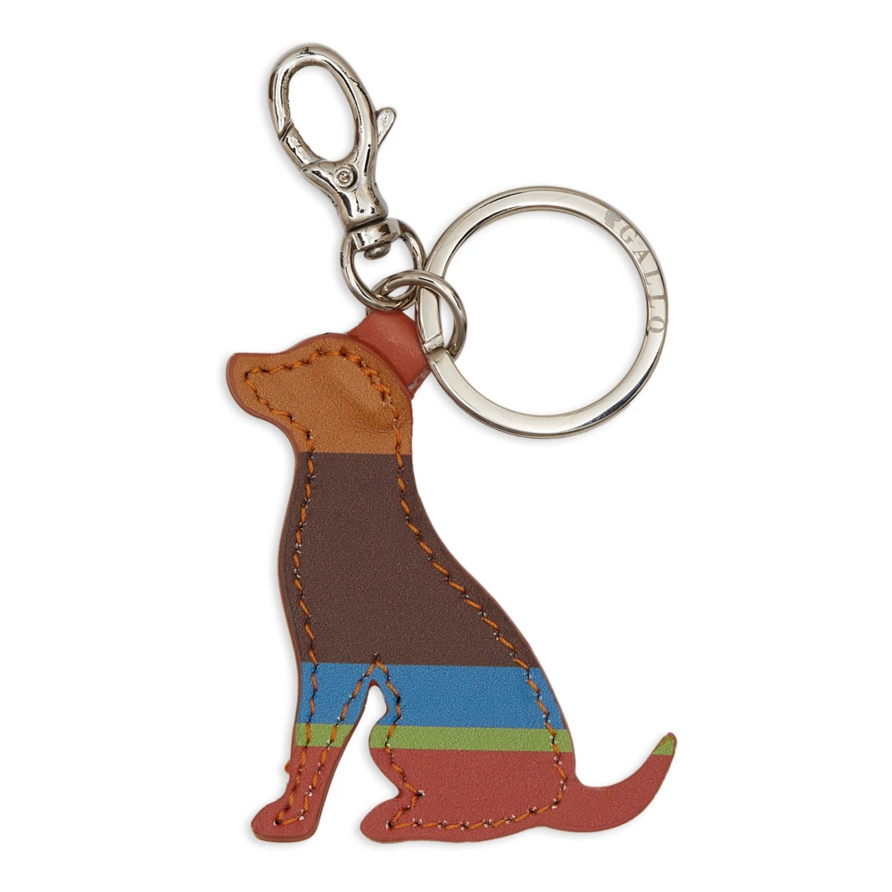 Gallo Unisex grön hund nyckelring med flerfärgade ränder Multicolor, Unisex