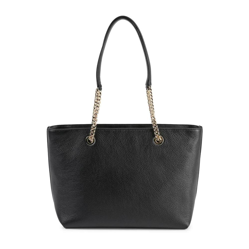 Michael Kors Zwarte leren schoudertas met ketting Black Dames