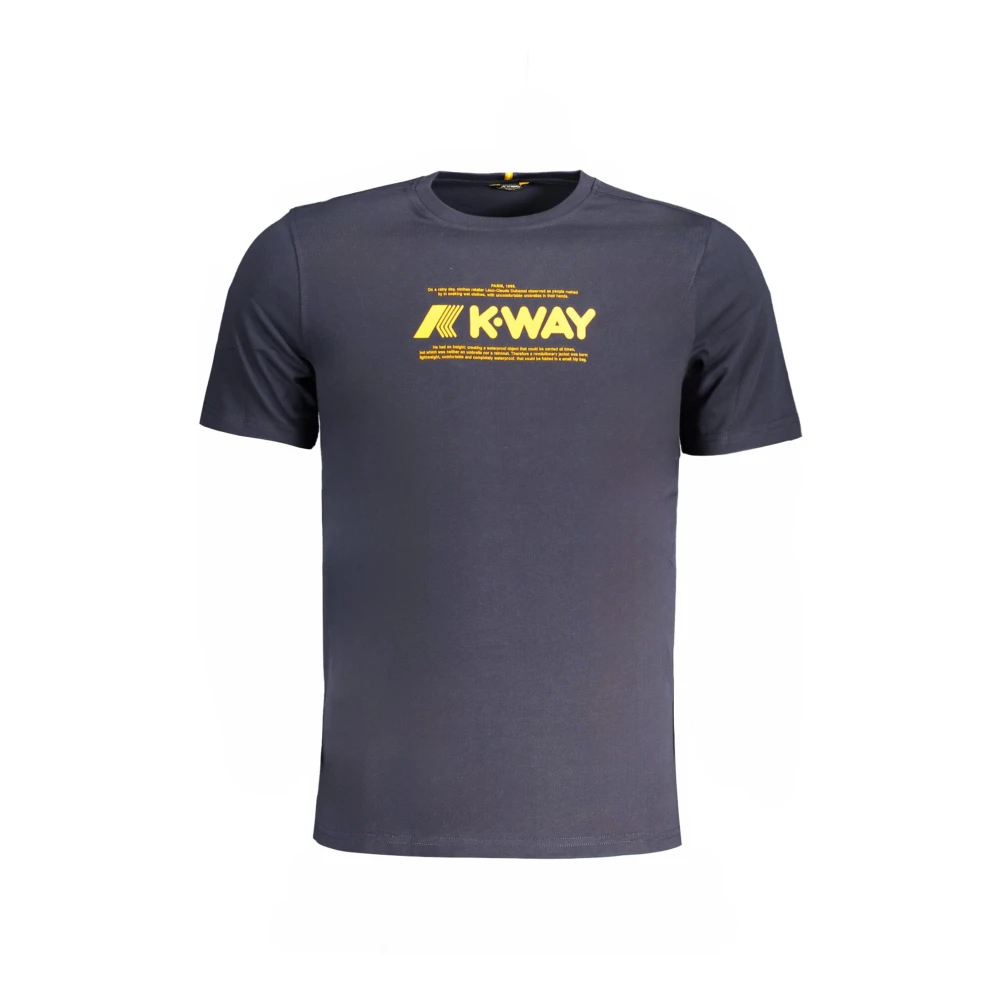 K-way Blauw T-shirt met korte mouwen en logo Blue Heren
