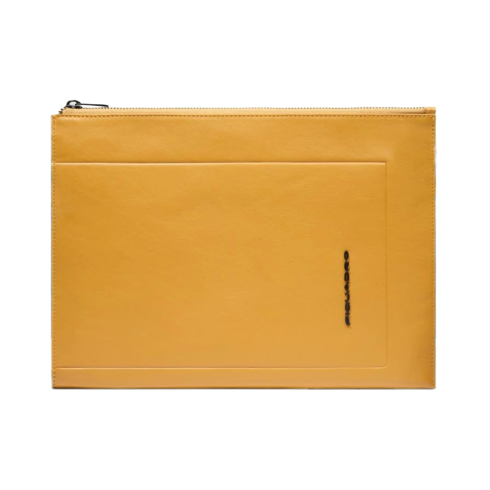 Piquadro Homme Jaune Sacs, Taille: One Size Pochette En Cuir Avec Compartiment Pour Ipad®Pro 11 Et Poche Pour Airpods®