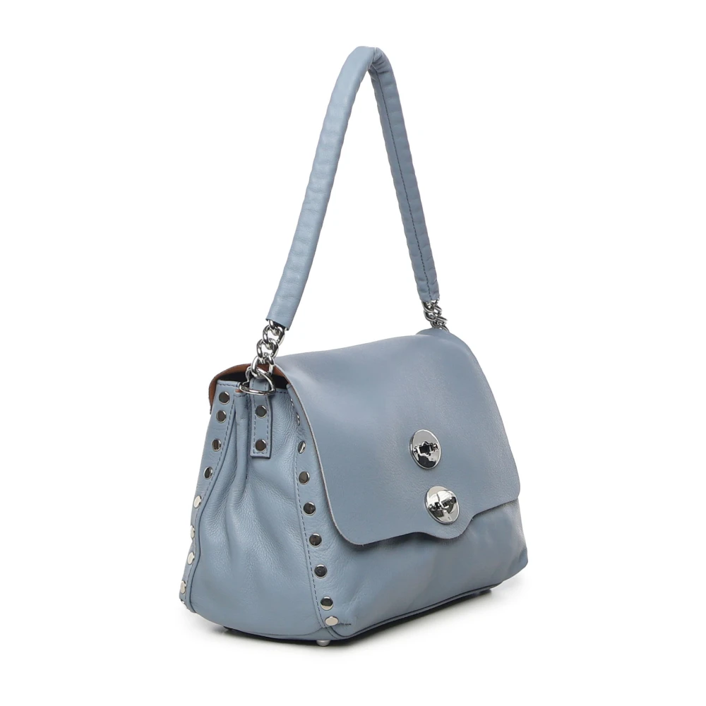 Zanellato Stijlvolle Schoudertas met Gehamerd Patroon Blue Dames