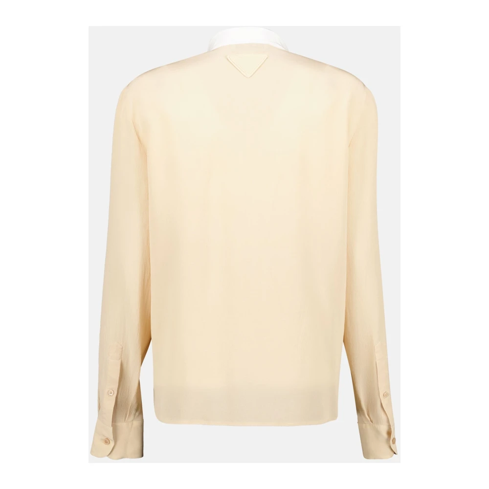 Prada Beige Zijden Shirt Herfst-Winter Collectie Beige Dames